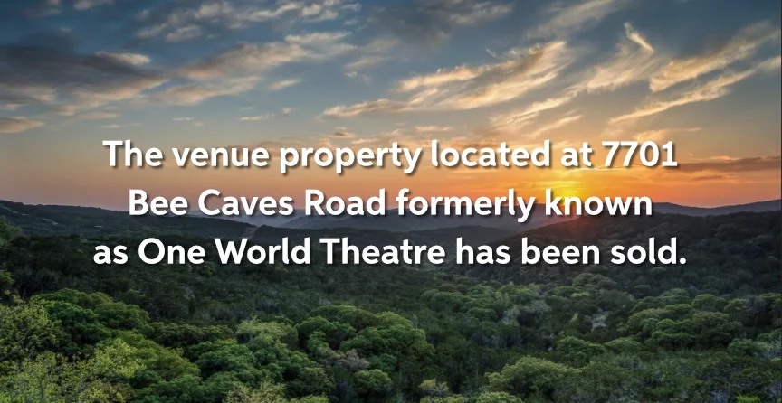 One World Theatre has been sold